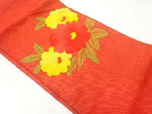 手織り紬花模様織出し名古屋帯